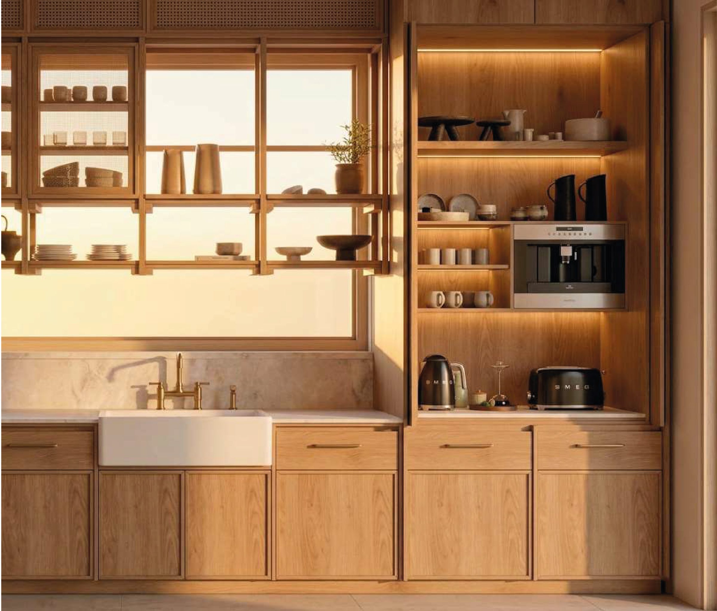 Cocina con carpintería de madera a medida