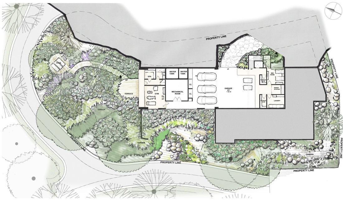 Planta de sótano de la residencia en Nauka